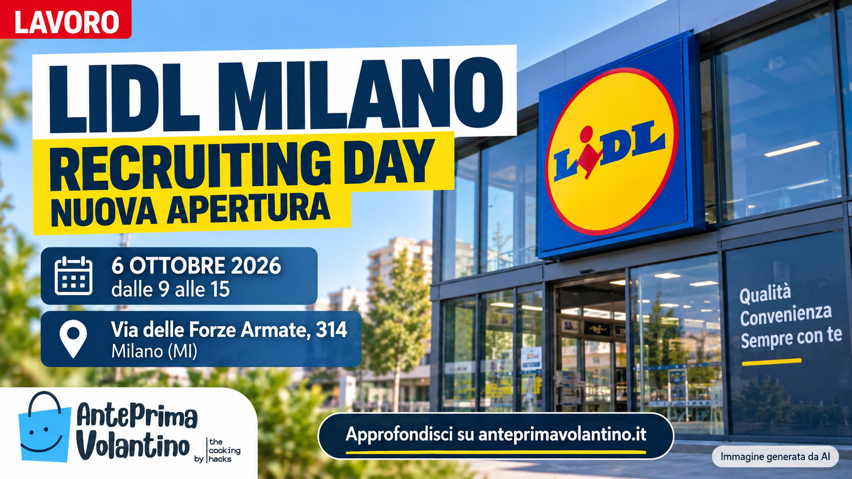 Lavoro Lidl Milano, Recruiting Day per la nuova apertura del punto vendita
