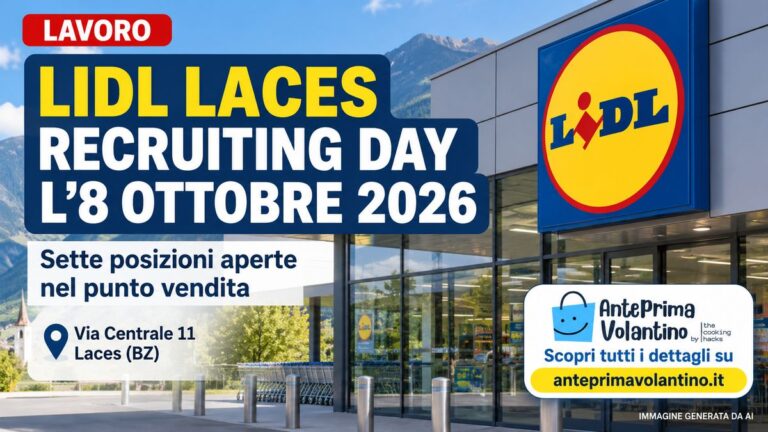 Lidl Laces, Recruiting Day l’8 ottobre 2026 per lavorare nel punto vendita