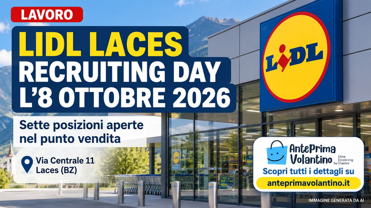 Lidl Laces, Recruiting Day l’8 ottobre 2026 per lavorare nel punto vendita