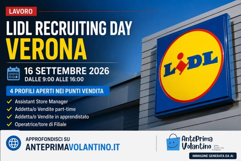 Lidl Recruiting Day Verona il 16 settembre 2026, quattro profili aperti