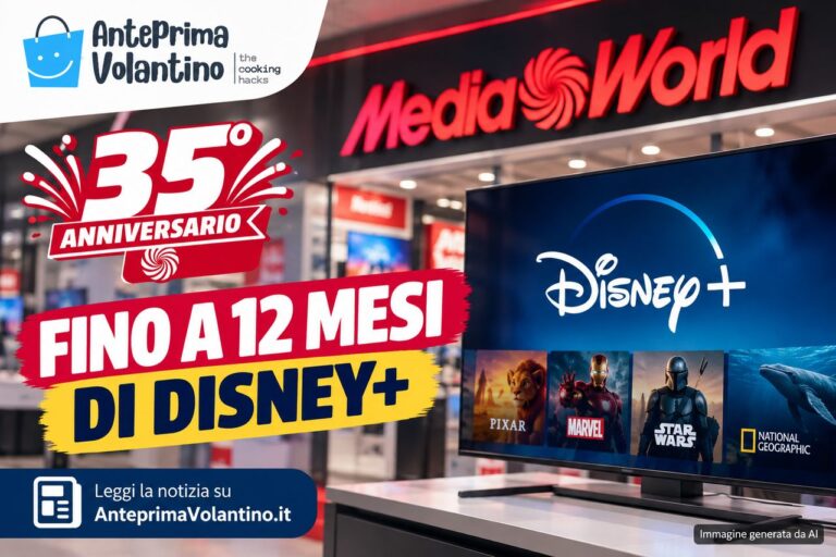 MediaWorld 35 anni, fino a 12 mesi di Disney+ con gli acquisti in negozio