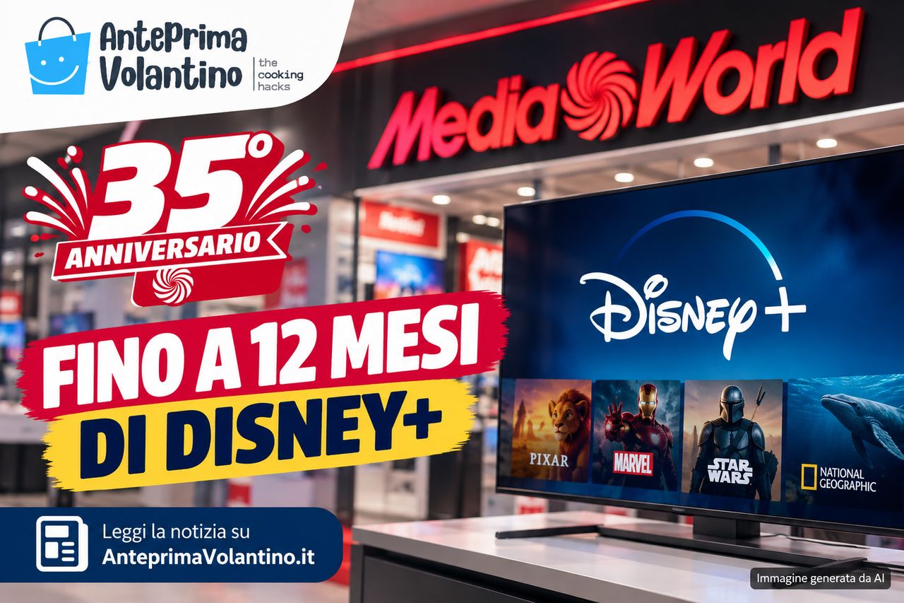 MediaWorld 35 anni, fino a 12 mesi di Disney+ con gli acquisti in negozio