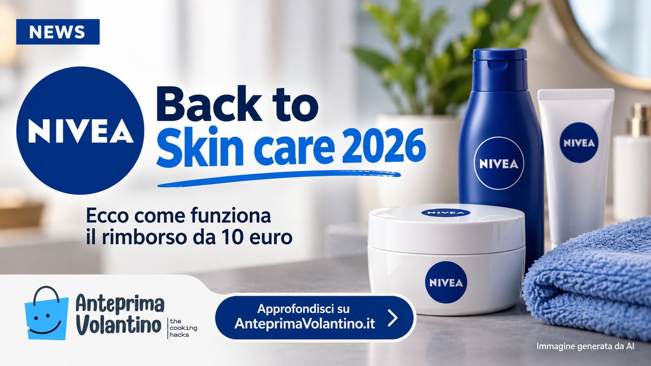 NIVEA Back to Skin care 2026, spendi 15 euro e ricevi 10 euro di rimborso