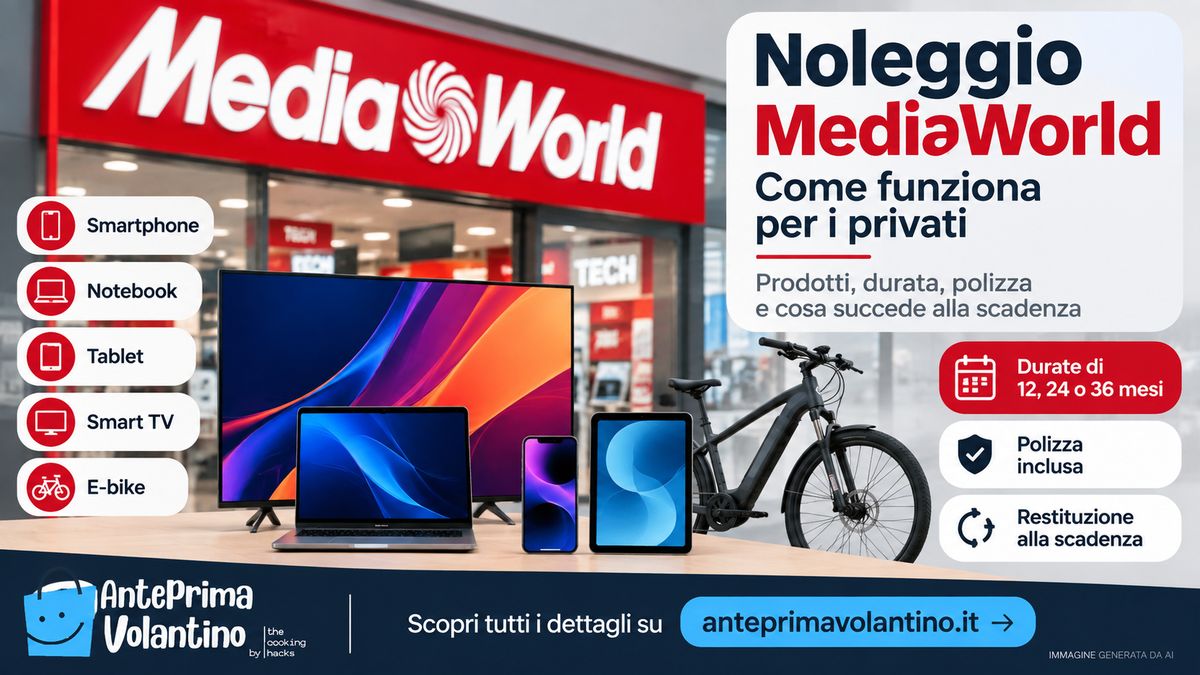 Noleggio MediaWorld per privati, come funziona e cosa succede alla scadenza