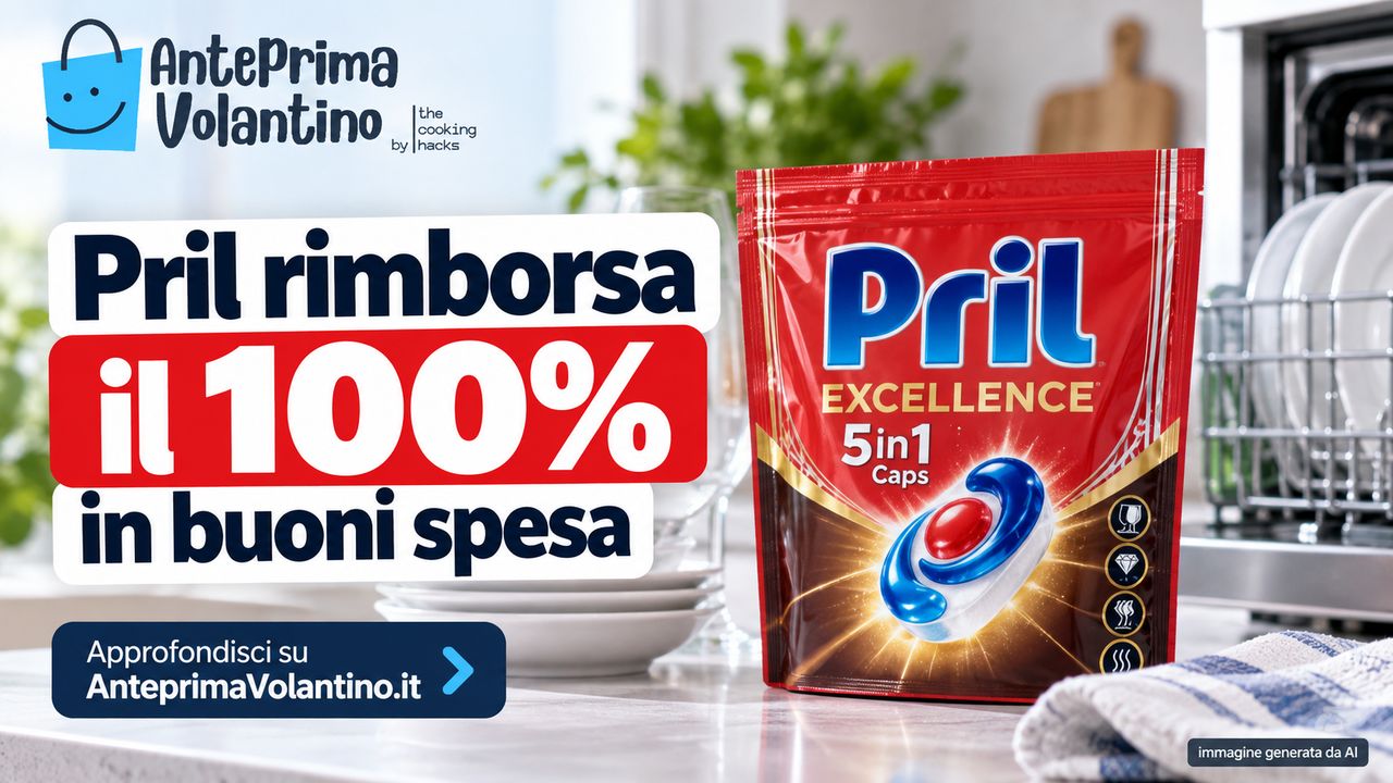 Pril rimborsa il 100% in buoni spesa, come funziona e quali prodotti comprare