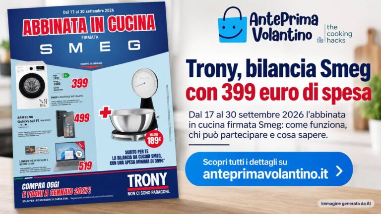 Trony bilancia da cucina Smeg con 399 euro di spesa
