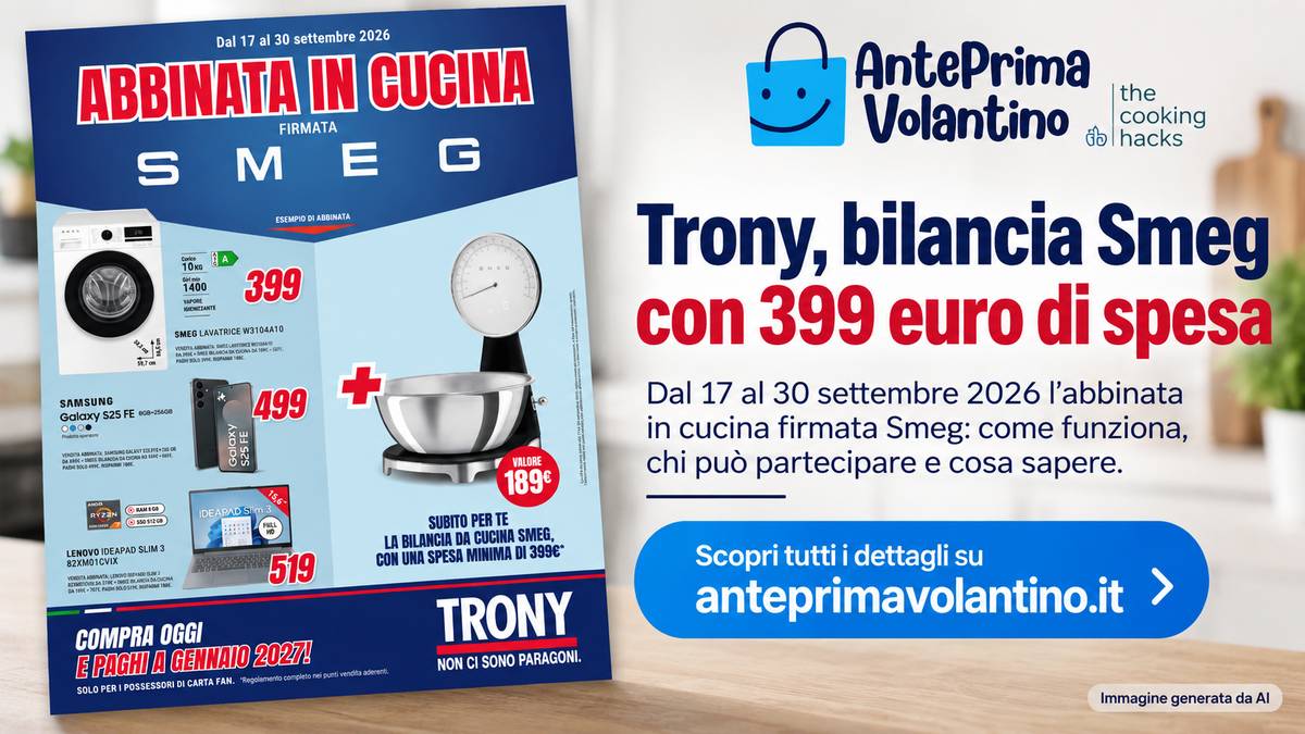Trony bilancia da cucina Smeg con 399 euro di spesa