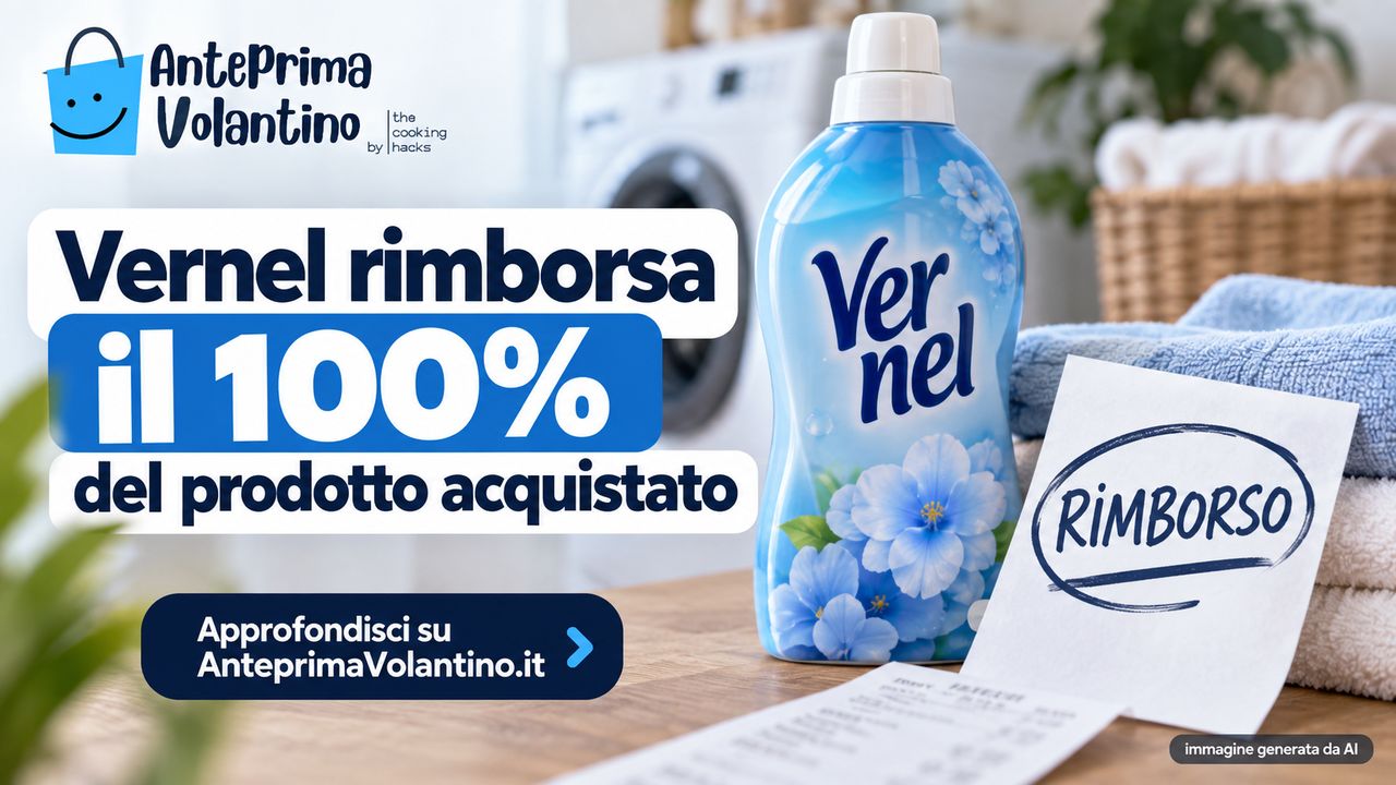 Vernel rimborsa il 100% del prodotto acquistato, come funziona il cashback 2026