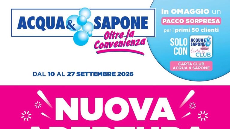 Volantino Acqua e Sapone nuova apertura a Bovalino