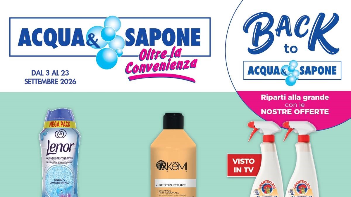 Volantino Acqua e Sapone dal 3 settembre 2026