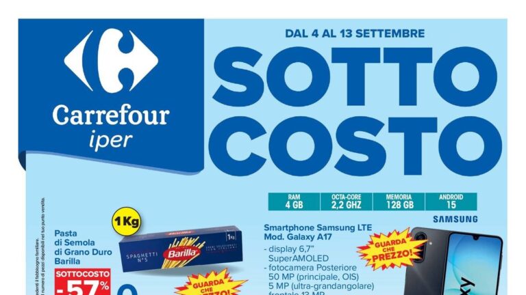 Volantino Carrefour Iper dal 4 settembre 2026, Sottocosto e Speciale Sicilia