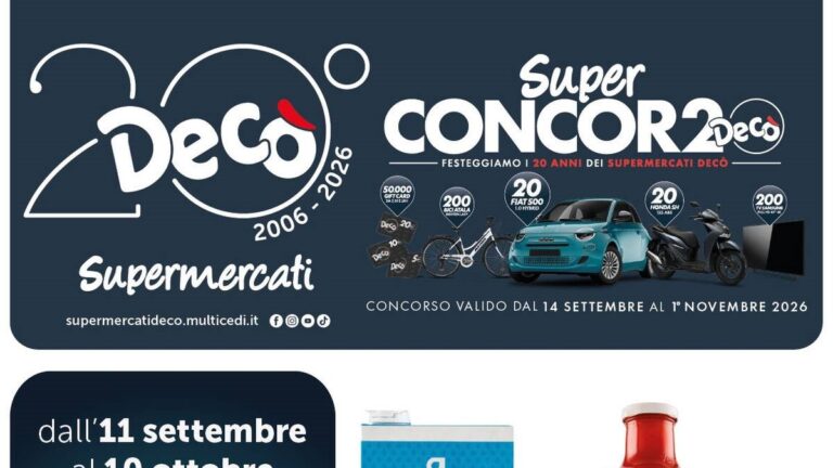 Volantino Decò dal 11 settembre 2026
