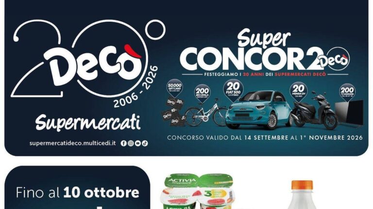 Volantino Decò dal 22 settembre 2026