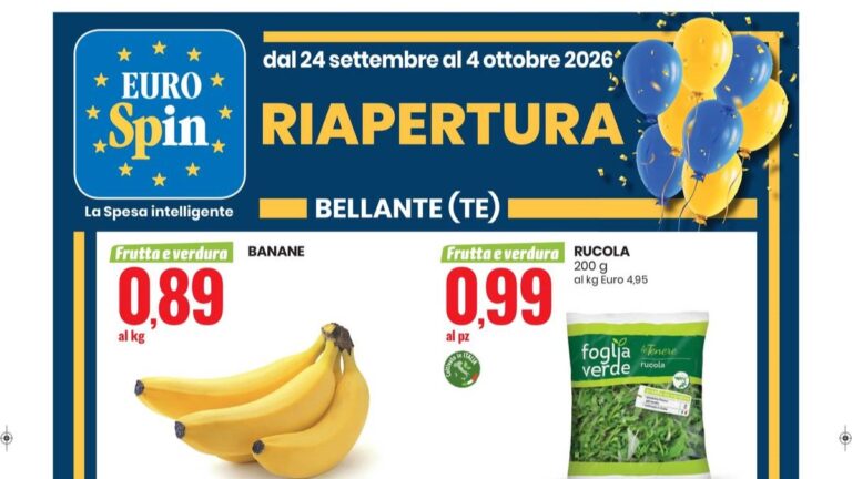 Volantino Eurospin dal 24 settembre 2026 riapertura a Bellante (TE)