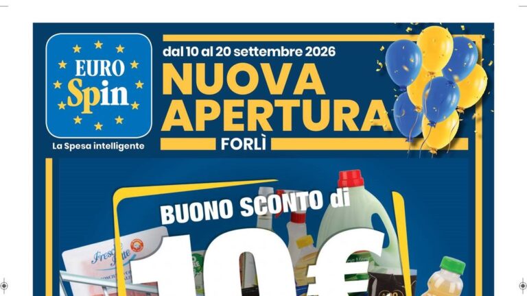 Volantino Eurospin nuova apertura a Forlì dal 10 settembre 2026