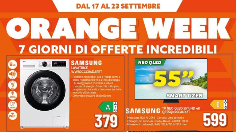 Volantino Expert dal 17 settembre 2026, Orange Week tra smartphone, TV ed elettrodomestici