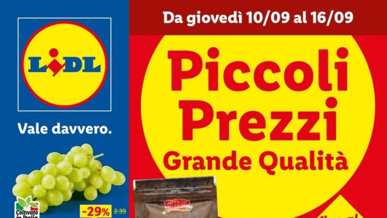 Volantino Lidl dal 10 settembre 2026 tra Sottocosto, Alpen Fest e novità Parkside