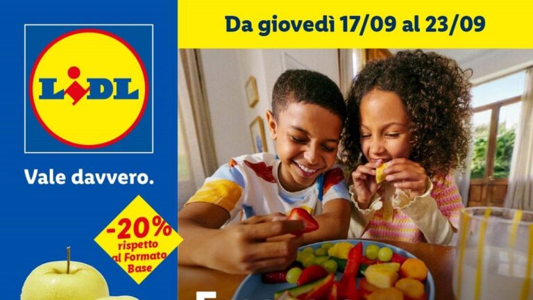 Volantino Lidl dal 17 settembre 2026, frutta e verdura da 0,98 euro