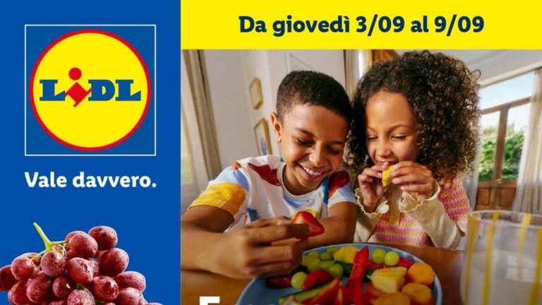 Volantino Lidl Frutta e Verdura dal 3 settembre 2026, offerte fino al 9 settembre