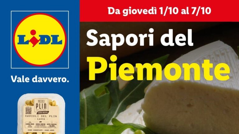 Volantino Lidl Sapori del Piemonte dal 1 ottobre 2026
