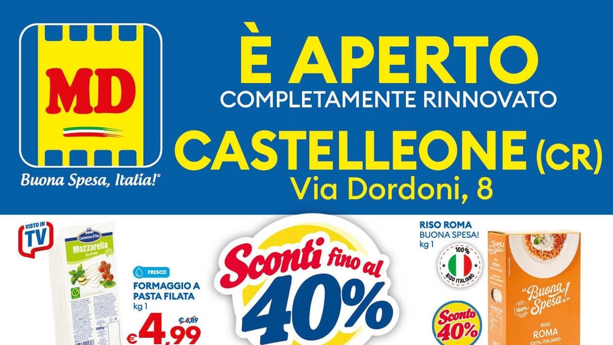 Volantino MD riapertura a Castellone dal 8 settembre 2026