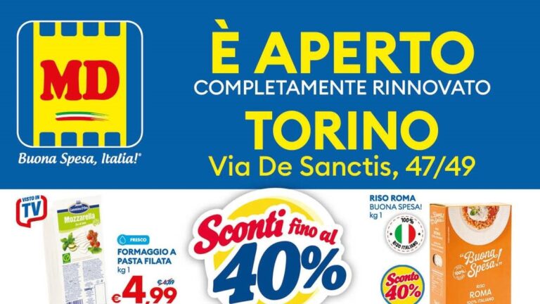 Volantino MD riapertura Torino dal 8 settembre 2026