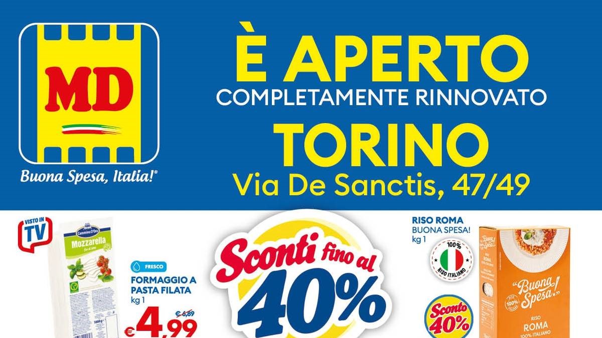 Volantino MD riapertura Torino dal 8 settembre 2026