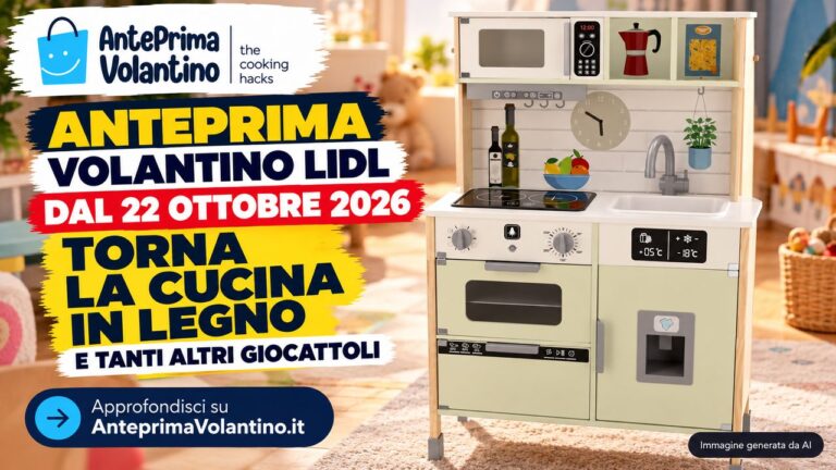 Anteprima volantino Lidl dal 22 ottobre 2026, torna la cucina in legno per bambini a 49 euro
