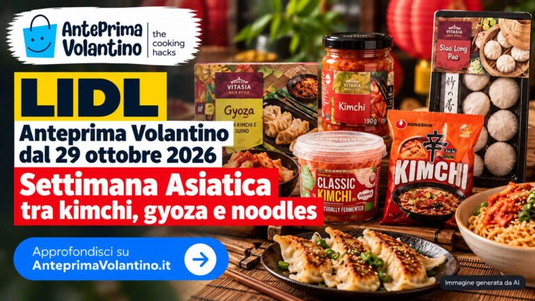 Anteprima Volantino Lidl dal 29 ottobre 2026, Settimana Asiatica tra kimchi, gyoza e noodles