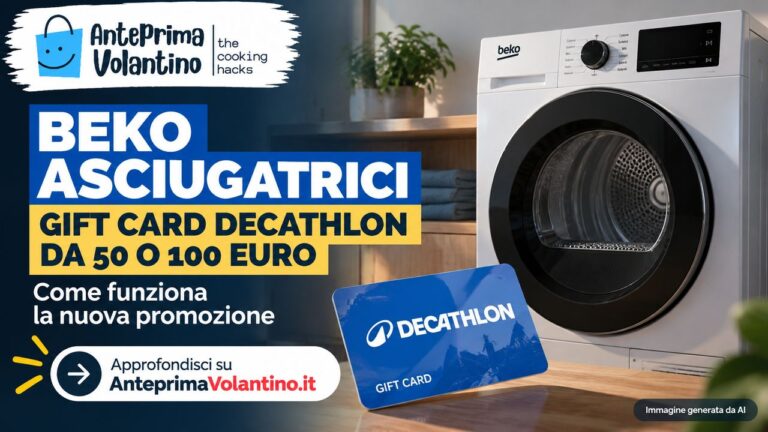 Beko asciugatrici, gift card Decathlon da 50 o 100 euro, modelli e come richiederla