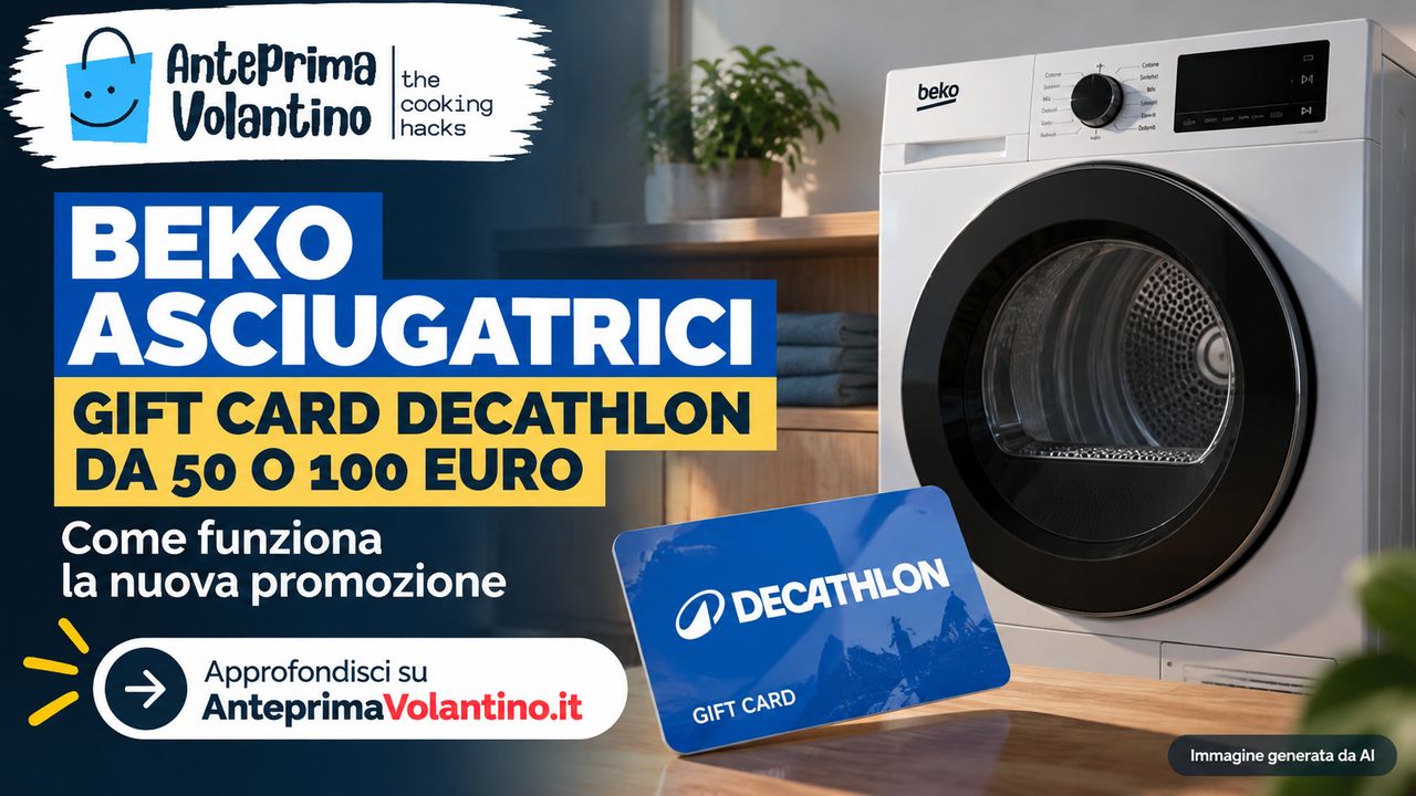 Beko asciugatrici, gift card Decathlon da 50 o 100 euro, modelli e come richiederla