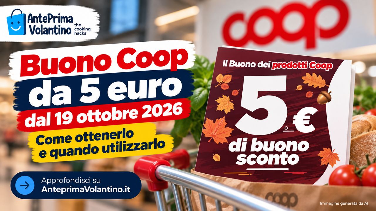 Buono Coop da 5 euro dal 19 ottobre 2026, come ottenere lo sconto e quando utilizzarlo