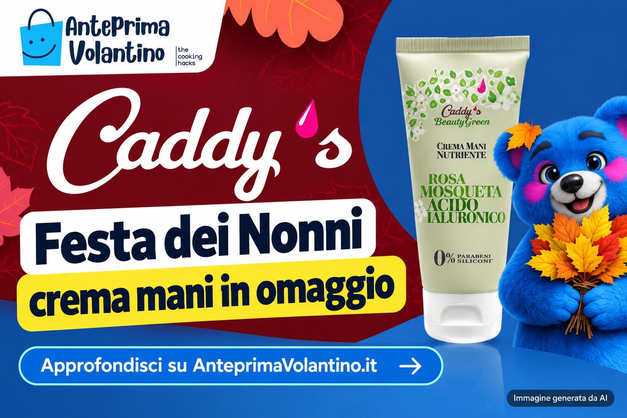 Caddy’s Festa dei Nonni 2026, crema mani in omaggio l’1 e 2 ottobre