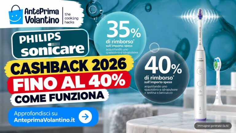 Cashback Philips Sonicare 2026, rimborso del 35% o 40%, come richiederlo entro 10 giorni