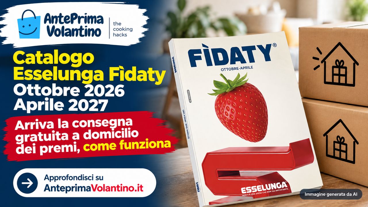 Catalogo Esselunga Fìdaty Ottobre 2026 Aprile 2027, arriva la consegna gratuita a domicilio dei premi, come funziona