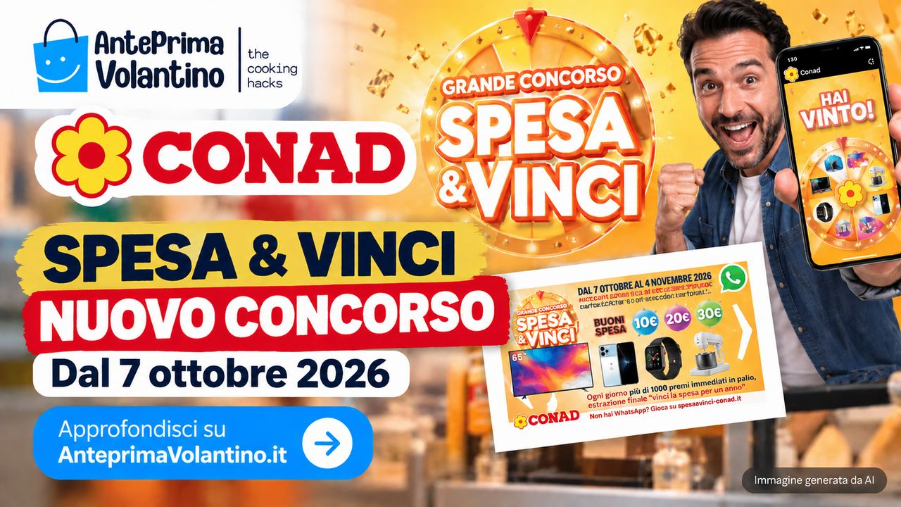 Conad Spesa & Vinci 2026, come funziona il concorso e quali premi si vincono