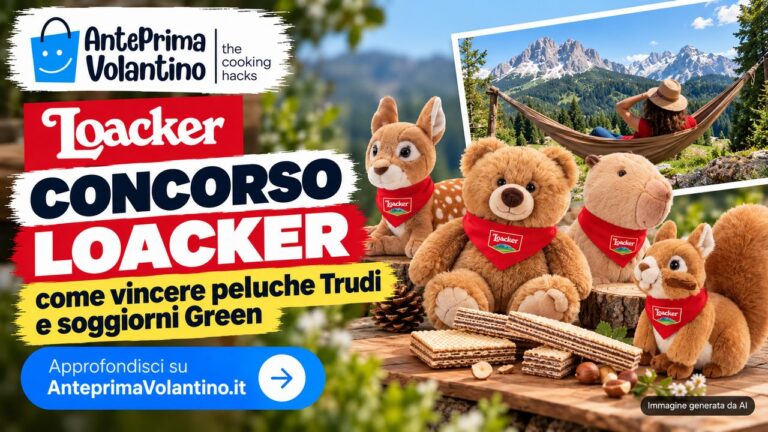 Concorso Loacker Buoni per Scelta 2026-2027, come vincere peluche Trudi e soggiorni Green