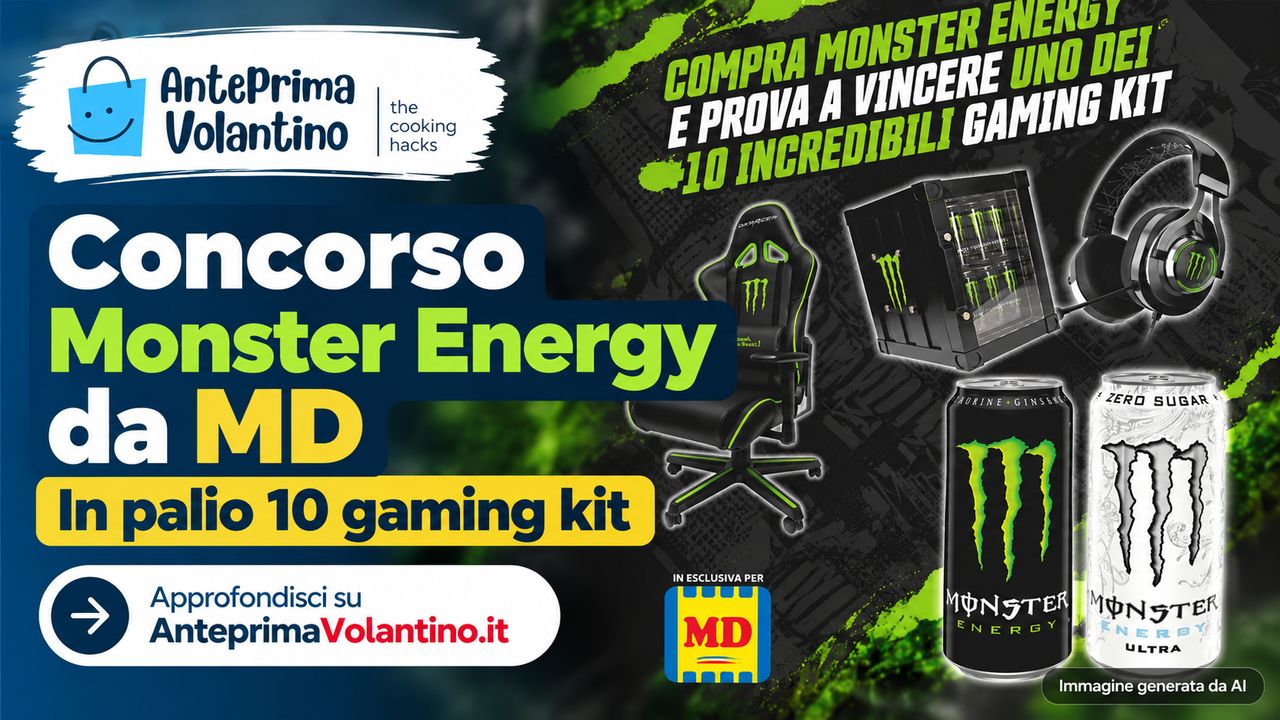 Concorso Monster Energy MD 2026, in palio 10 gaming kit, come partecipare