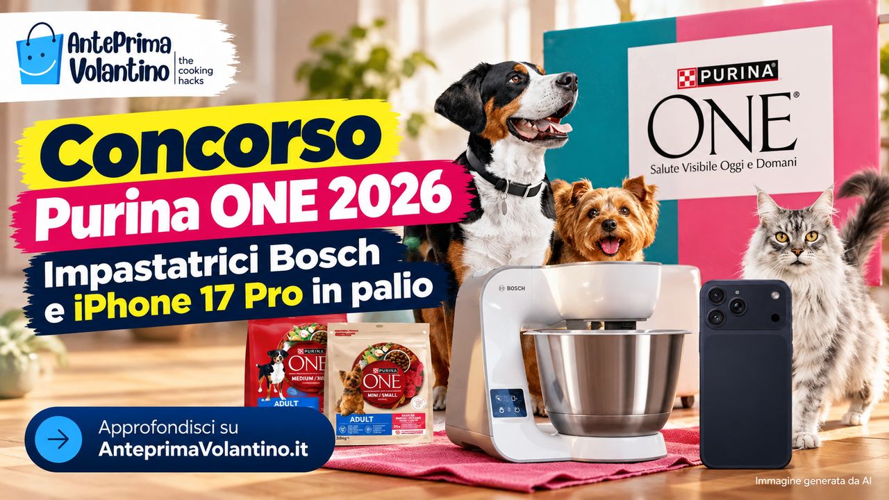 Concorso Purina ONE 2026, come vincere un'impastatrice Bosch o un iPhone 17 Pro