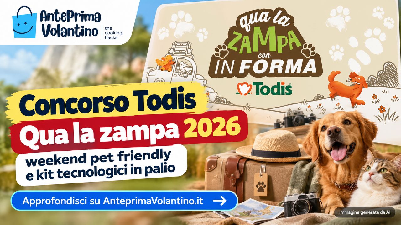 Concorso Todis Qua la zampa con In Forma 2026, come partecipare e quali premi si vincono
