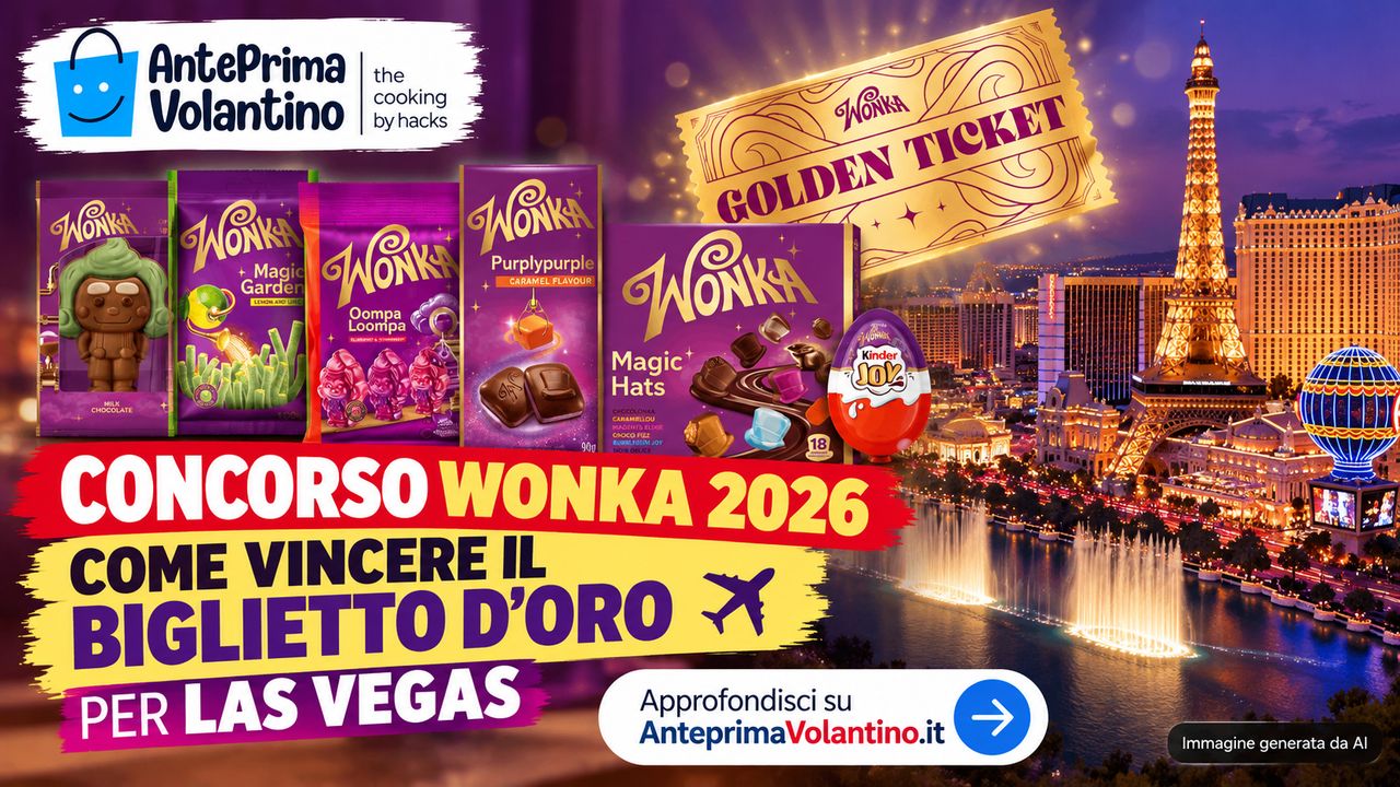 Concorso Wonka 2026, come vincere il Biglietto d'oro per Las Vegas