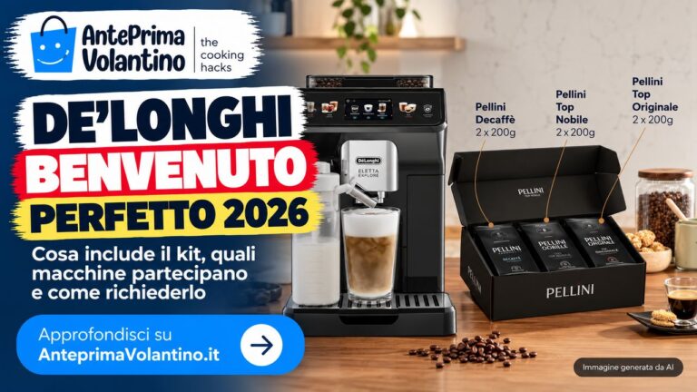 De'Longhi Benvenuto Perfetto 2026, kit Pellini in omaggio con quattro linee di macchine da caffè