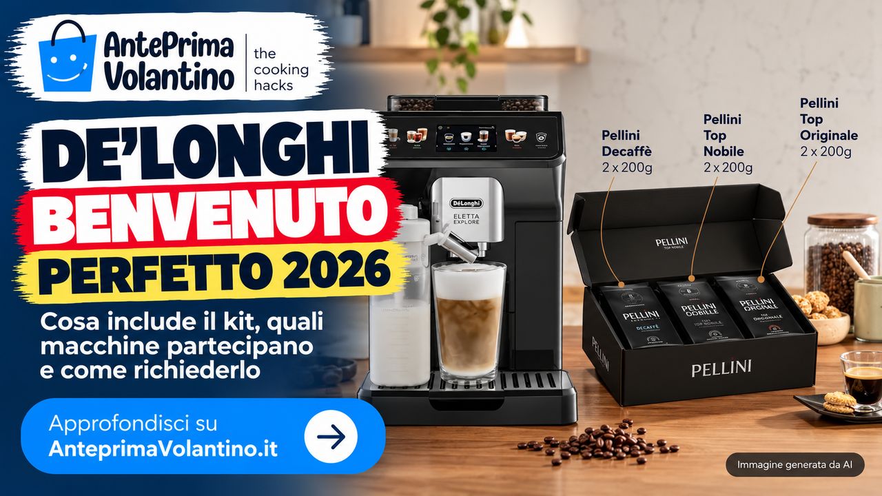De'Longhi Benvenuto Perfetto 2026, kit Pellini in omaggio con quattro linee di macchine da caffè