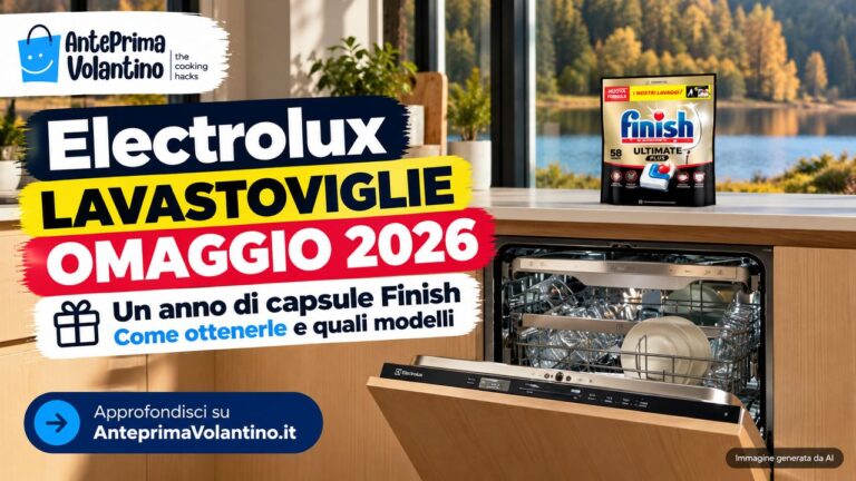 Electrolux regala un anno di capsule Finish con una lavastoviglie: modelli, scadenze e come richiederle