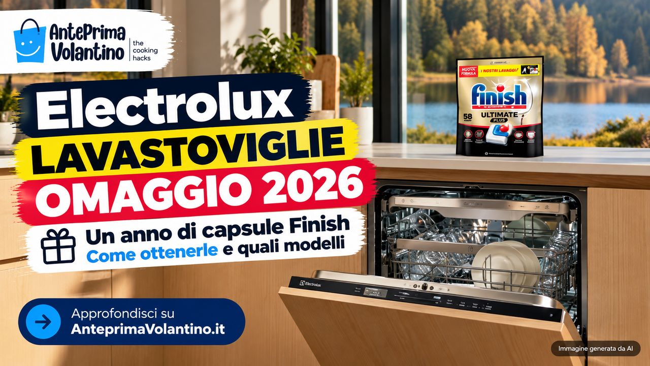 Electrolux regala un anno di capsule Finish con una lavastoviglie: modelli, scadenze e come richiederle