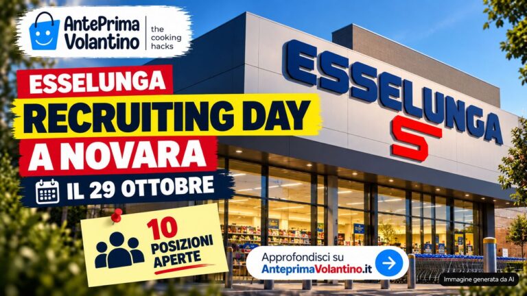 Esselunga Recruiting Day Novara il 29 ottobre, Manpower cerca 10 addetti