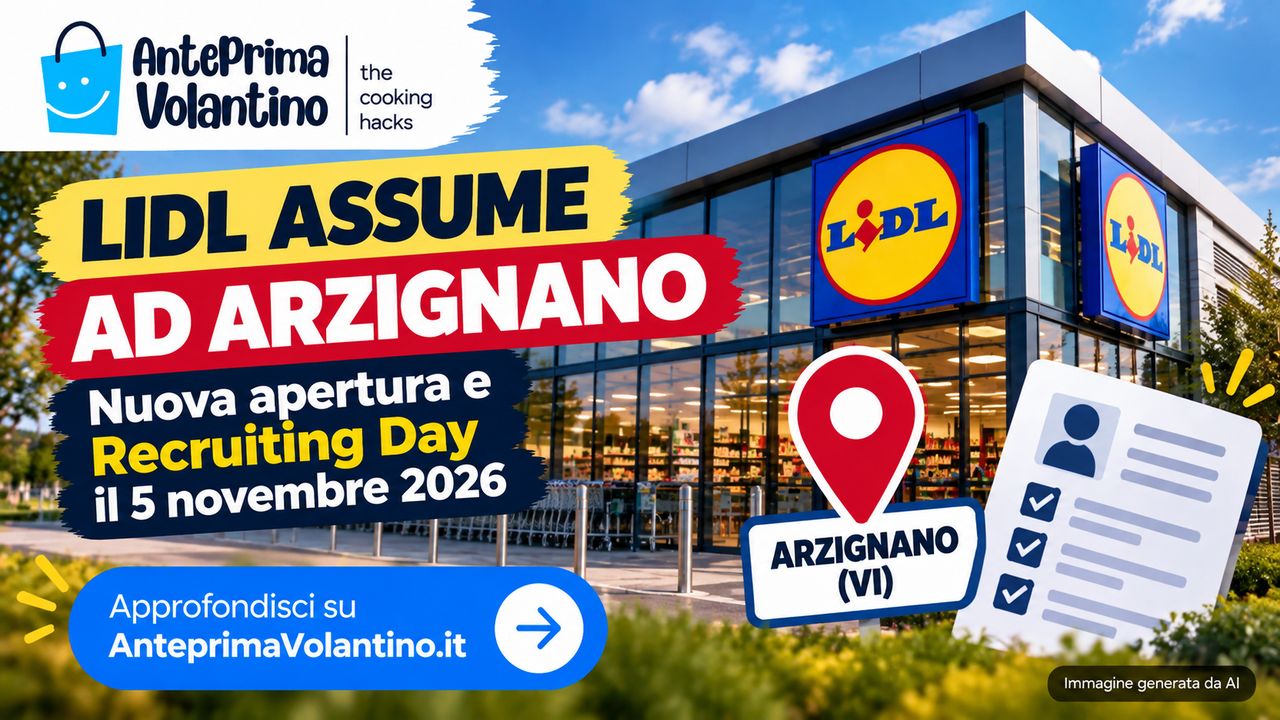 Lidl assume per la nuova apertura di Arzignano, stipendi, posizioni e Recruiting Day del 5 novembre 2026