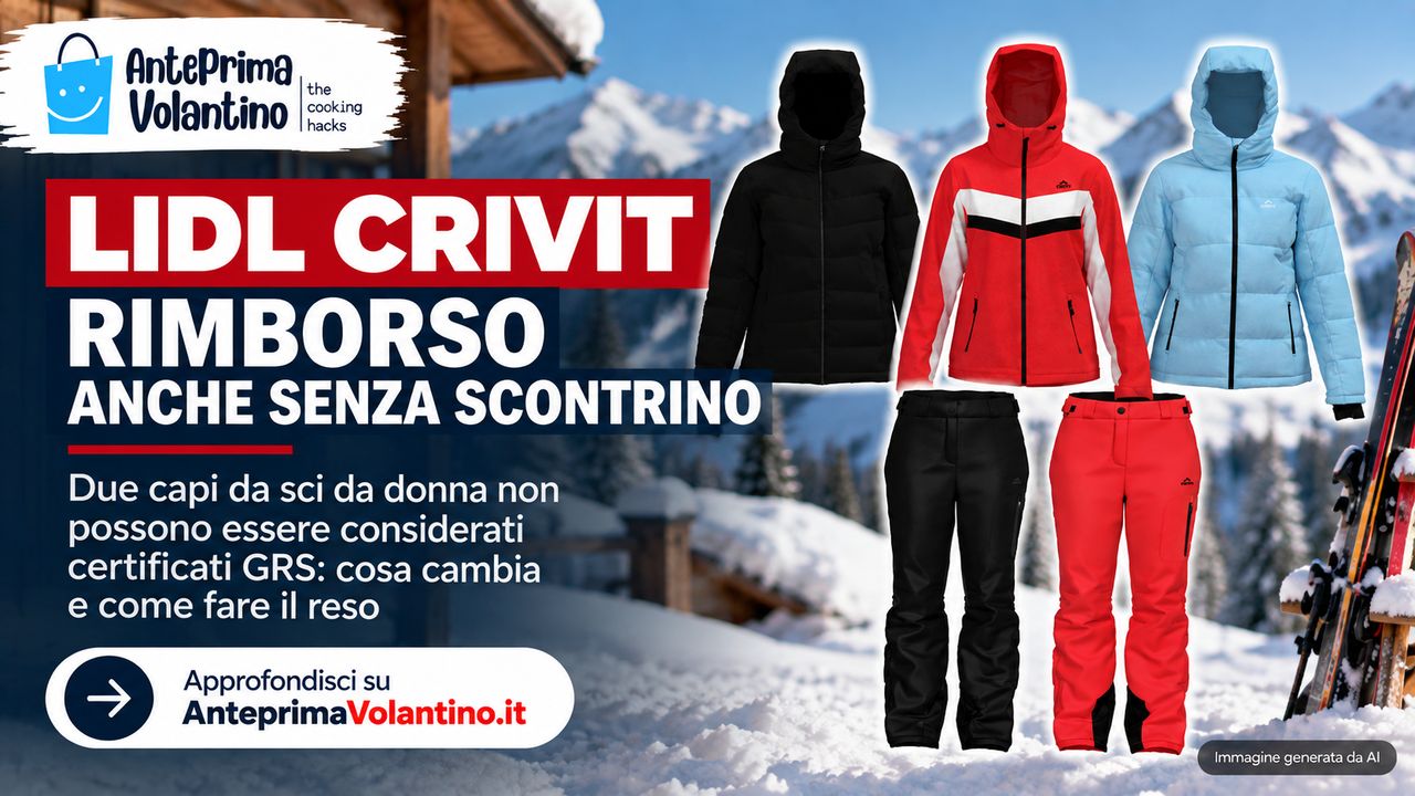 Lidl rimborsa giacche e pantaloni da sci Crivit anche senza scontrino, cosa è successo