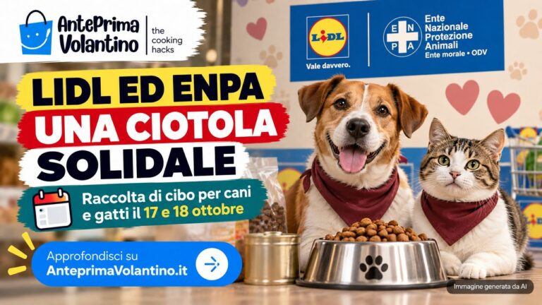 Lidl ed ENPA, raccolta di cibo per cani e gatti il 17 e 18 ottobre 2026, come partecipare e dove