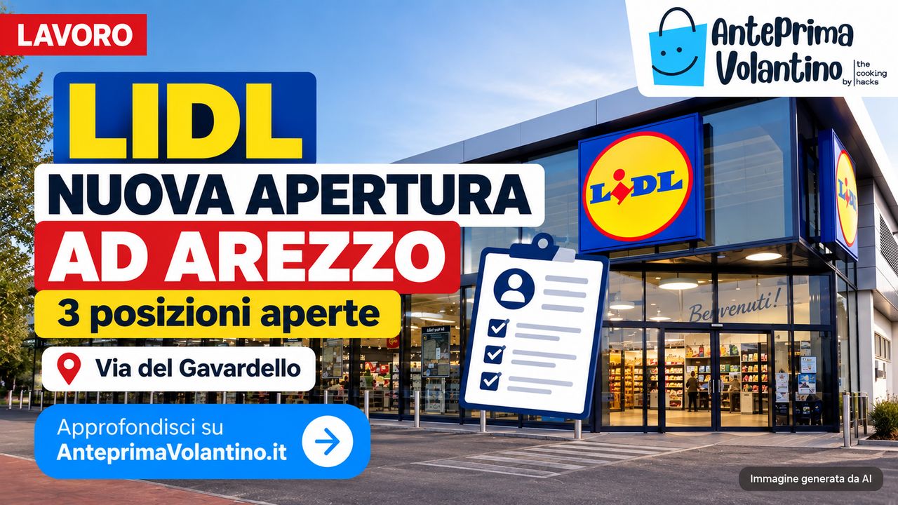 Lidl nuova apertura ad Arezzo, tre posizioni di lavoro aperte